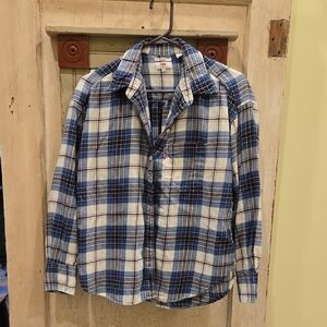 Levi's Navy and Cream Plaid Men's Shirt